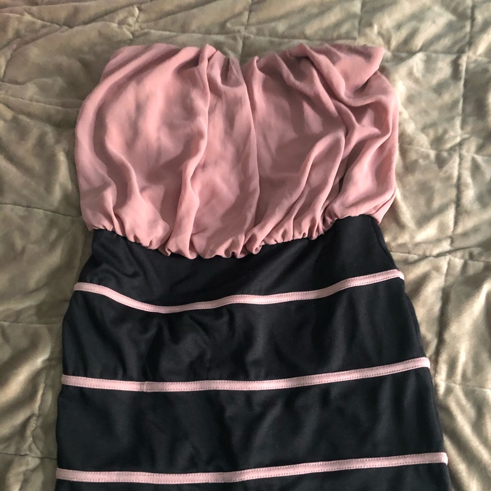 A strapless dress